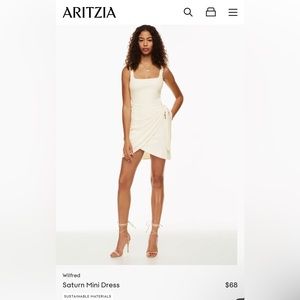 Aritzia - Saturn Mini Dress size L, off white/cream (light birch)